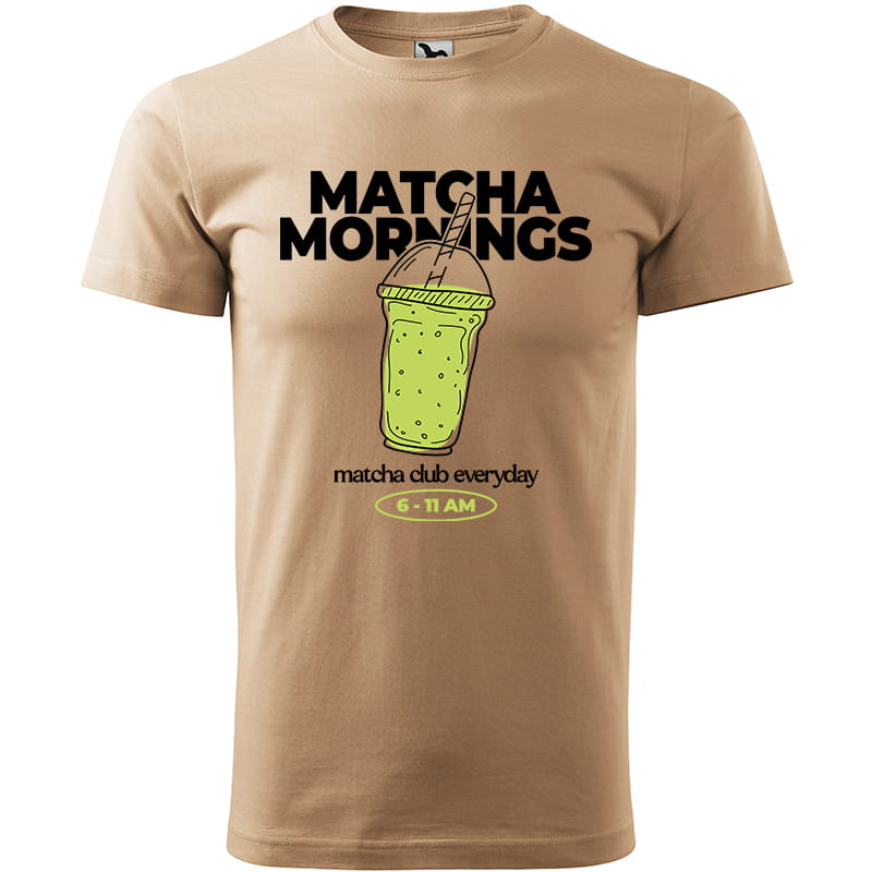 MATCHA MORNINGS koszulka męska kolor koszulka piaskowy