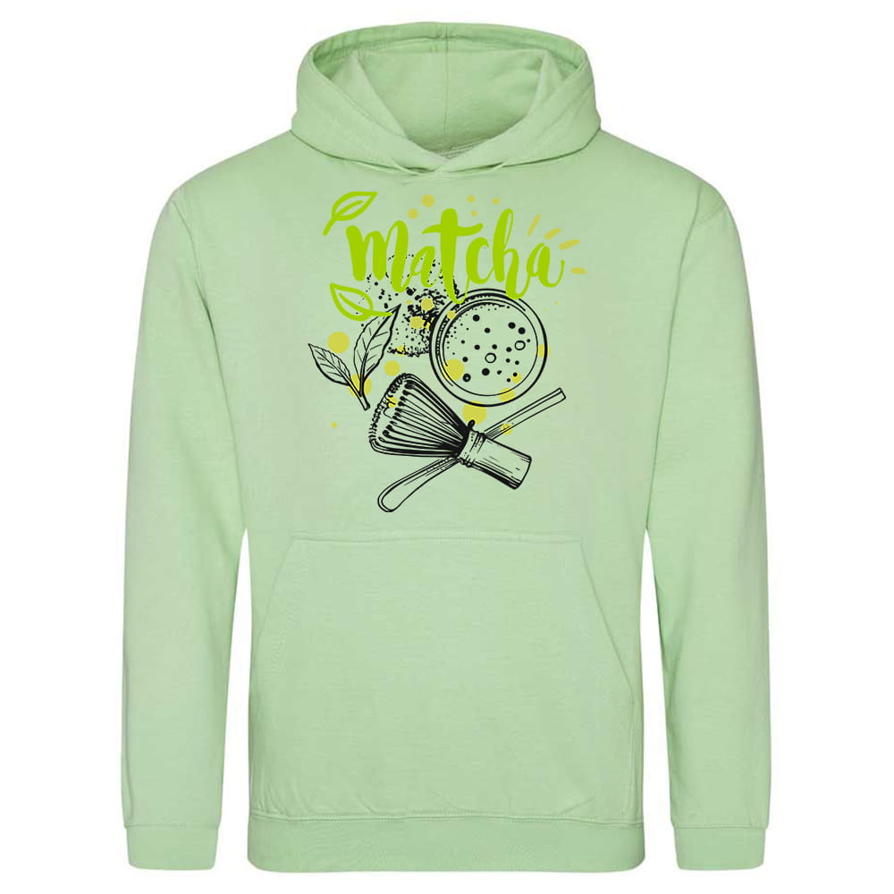 MATCHA bluza damska z kapturem kolor pistachio green