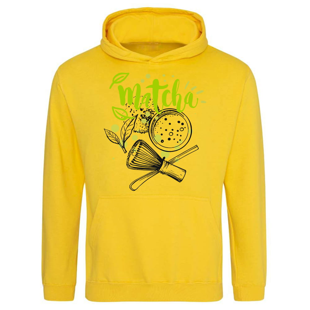MATCHA bluza damska z kapturem kolor sun yellow