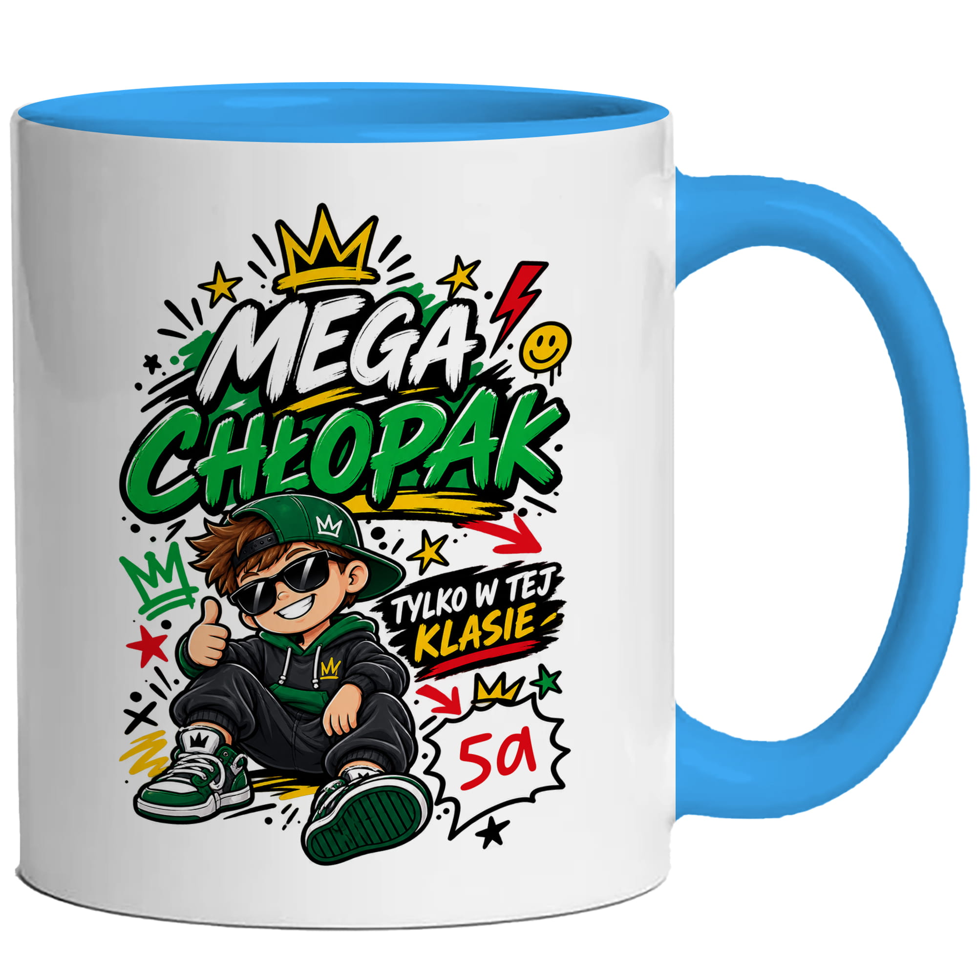 Mega Chłopak kubek ucho kolor kolor jasnoniebieski