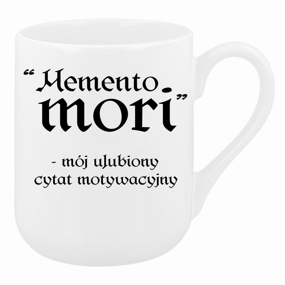 Memento Mori - mój ulubiony cytat kubek coffee kolor biały
