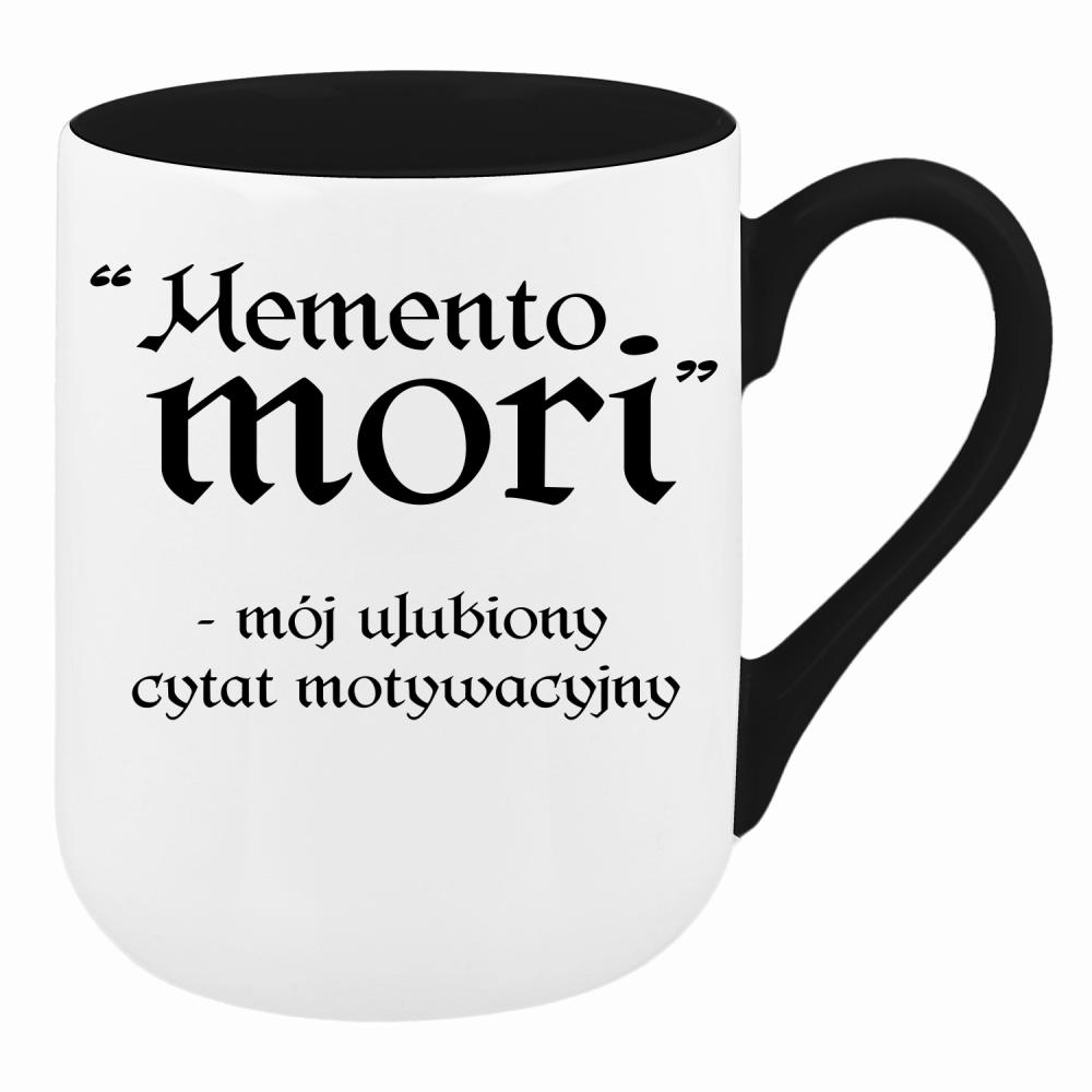 Memento Mori - mój ulubiony cytat kubek coffee kolor różowawo-szary