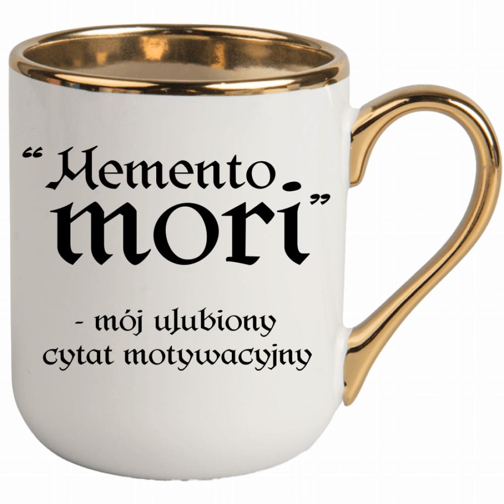 Memento Mori - mój ulubiony cytat kubek elegant biały kolor biały