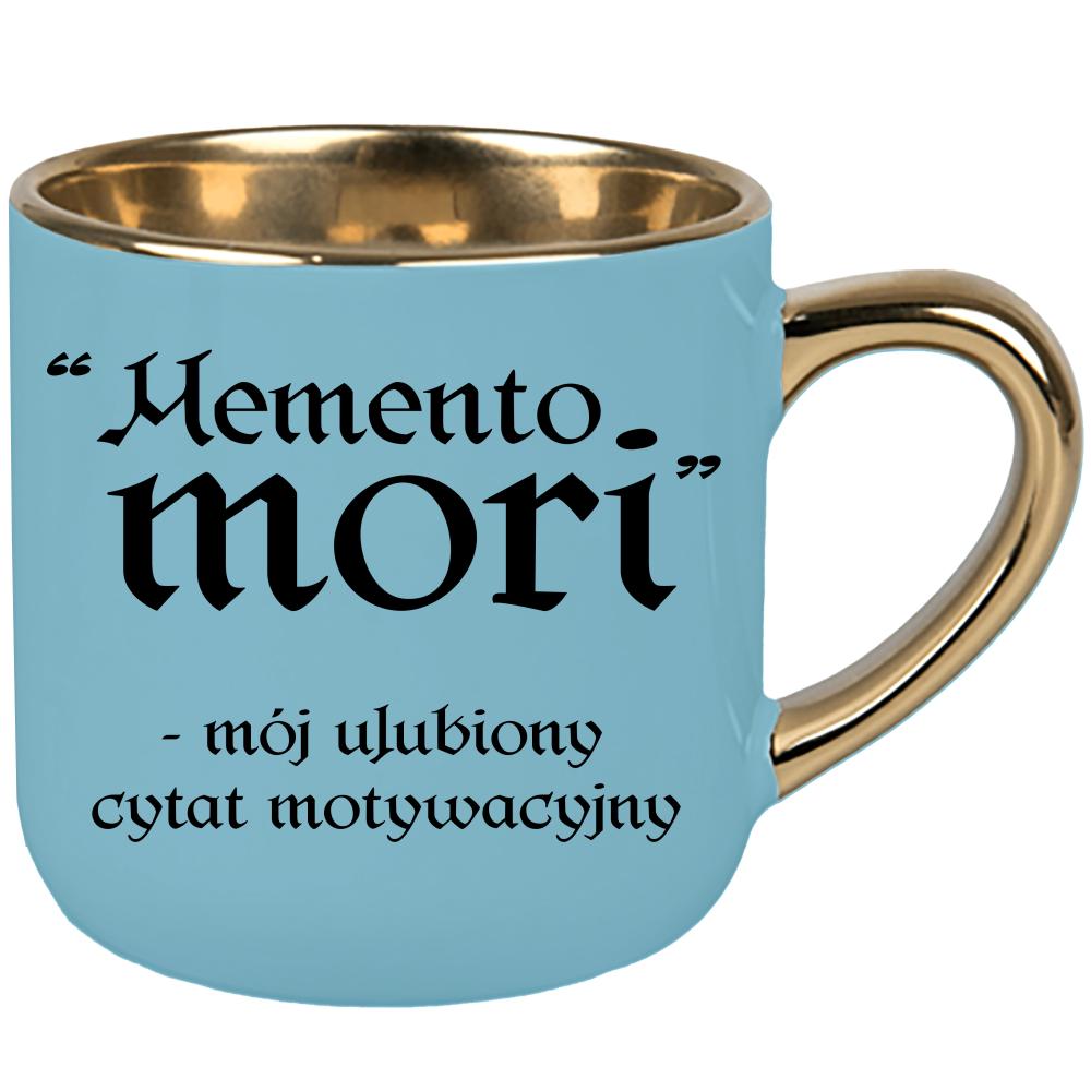 Memento Mori - mój ulubiony cytat kubek elegant duży kolor niebieski 2