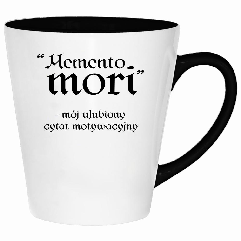 Memento Mori - mój ulubiony cytat kubek latte kolor miętowo zielony