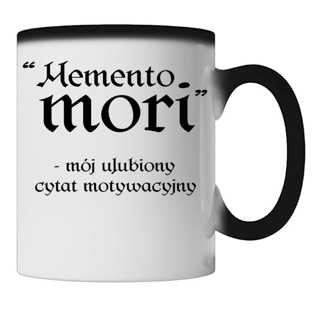 Memento Mori - mój ulubiony cytat kubek magiczny kolor złoty