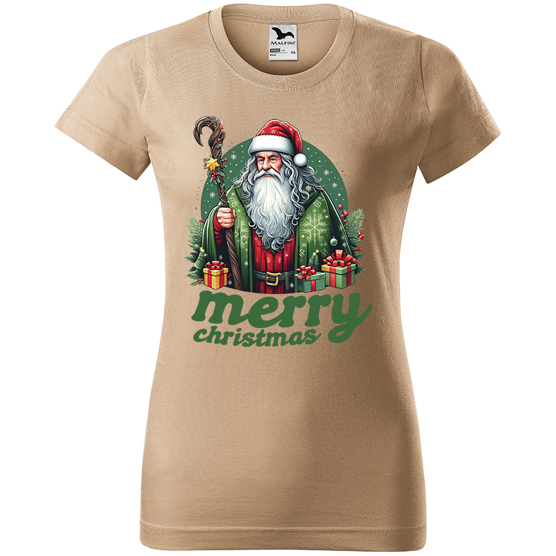 Merry Merry Christmas koszulka damska kolor koszulka piaskowy