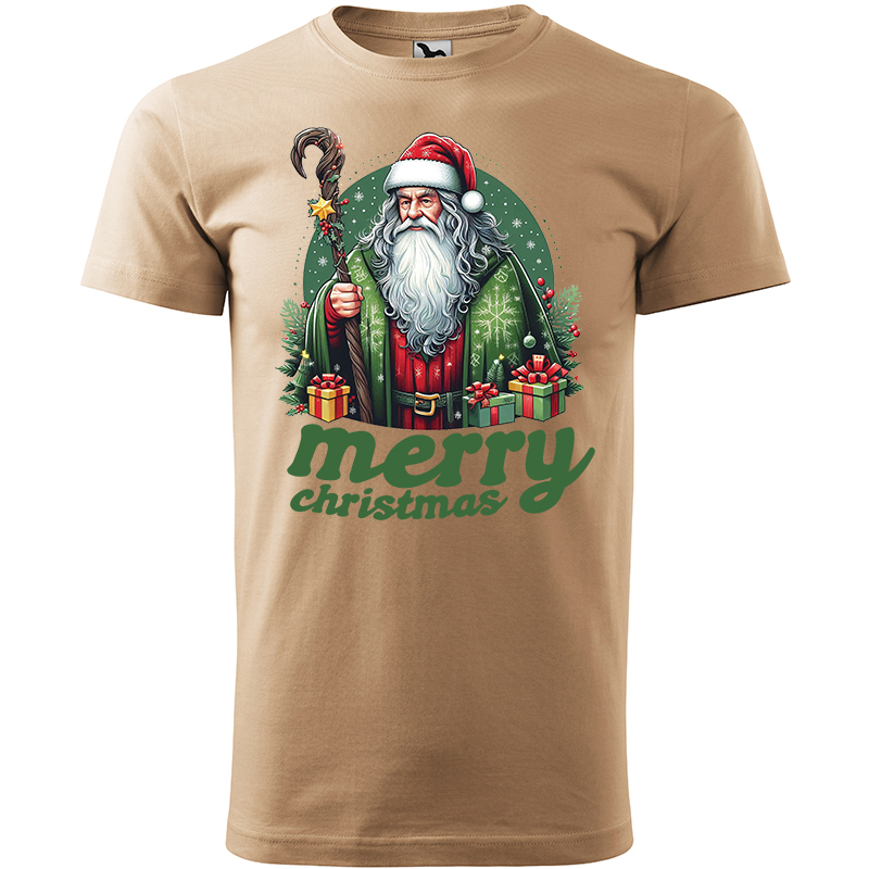 Merry Merry Christmas koszulka męska kolor koszulka piaskowy