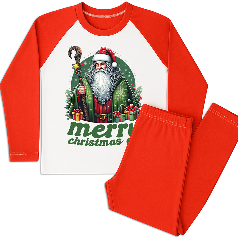 Merry Merry Christmas piżama dziecięca kolor czerwony