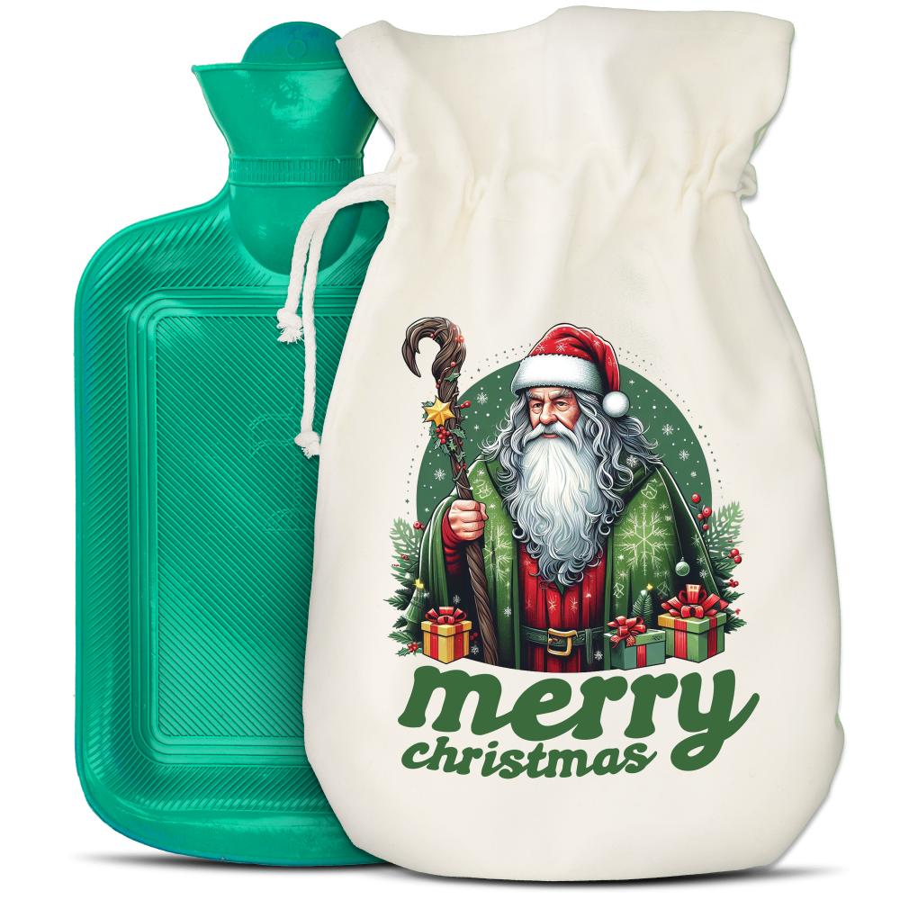 Merry Merry Christmas termofor zielony kolor czerwony