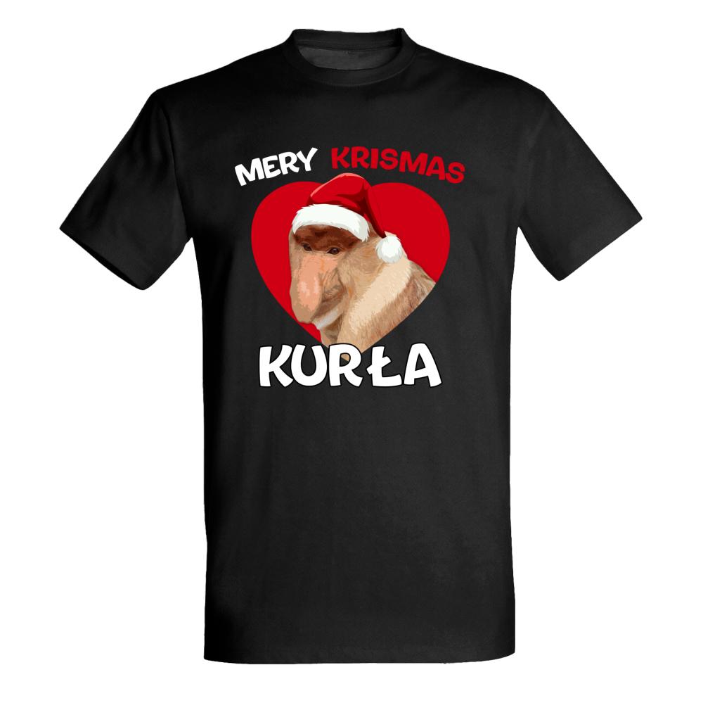 Mery Krismas Kurła koszulka męska