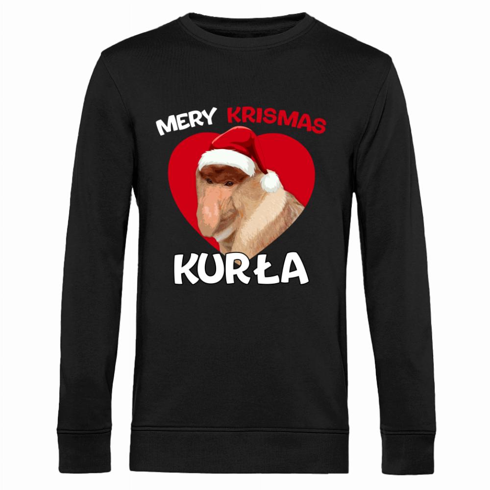 Mery Krismas Kurła bluza męska bez kaptura