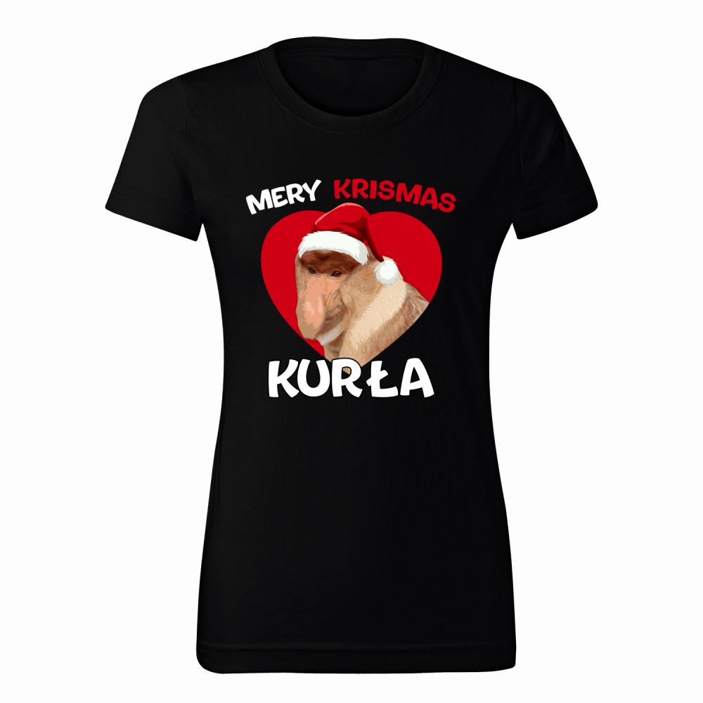 Mery Krismas Kurła koszulka damska