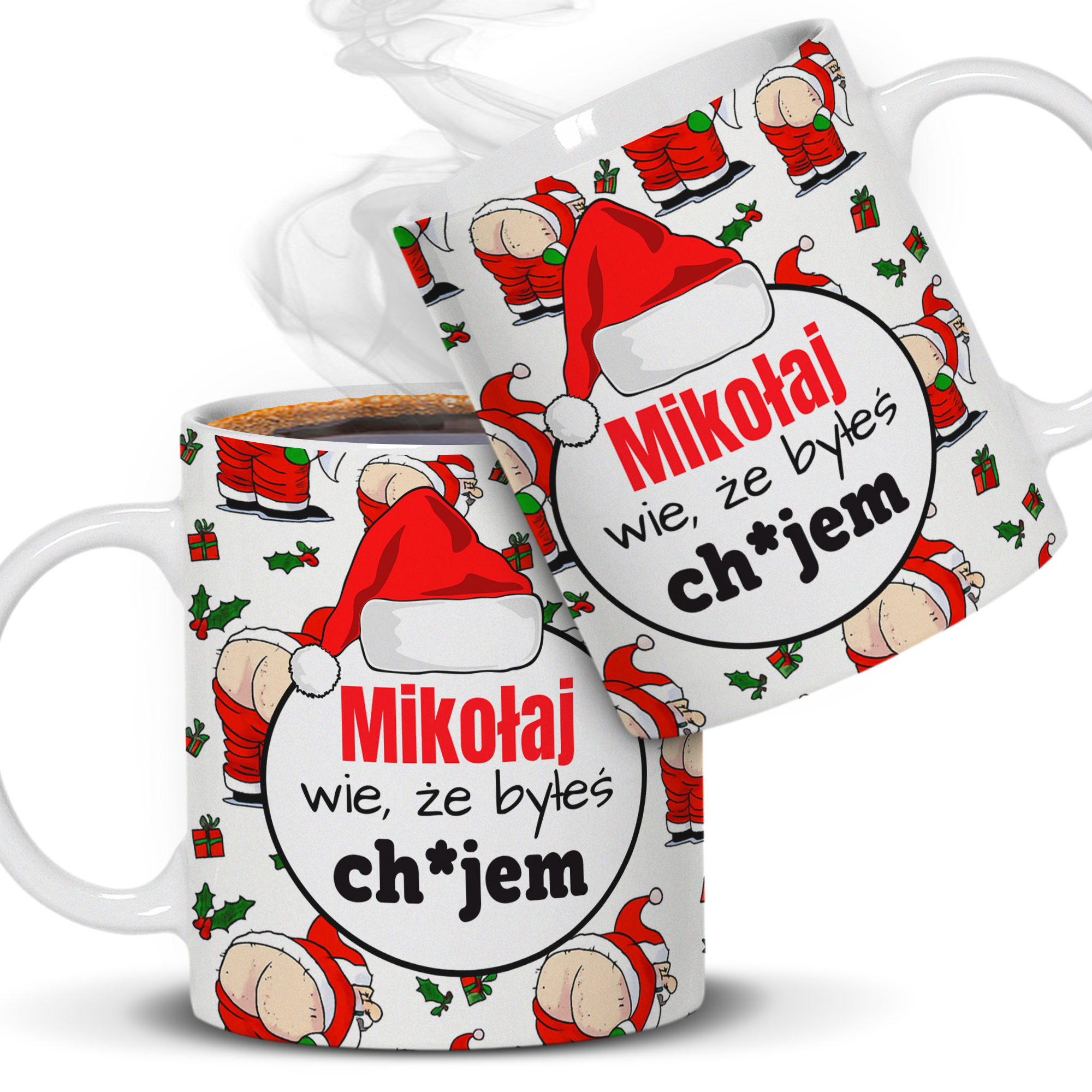 Mikołaj wie, że byłeś ch#jem kubek pełny nadruk