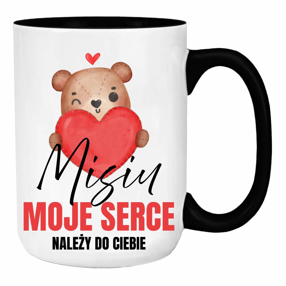 Misiu – moje serce należy do Ciebie duży kubek ucho kolor kolor czarnyy
