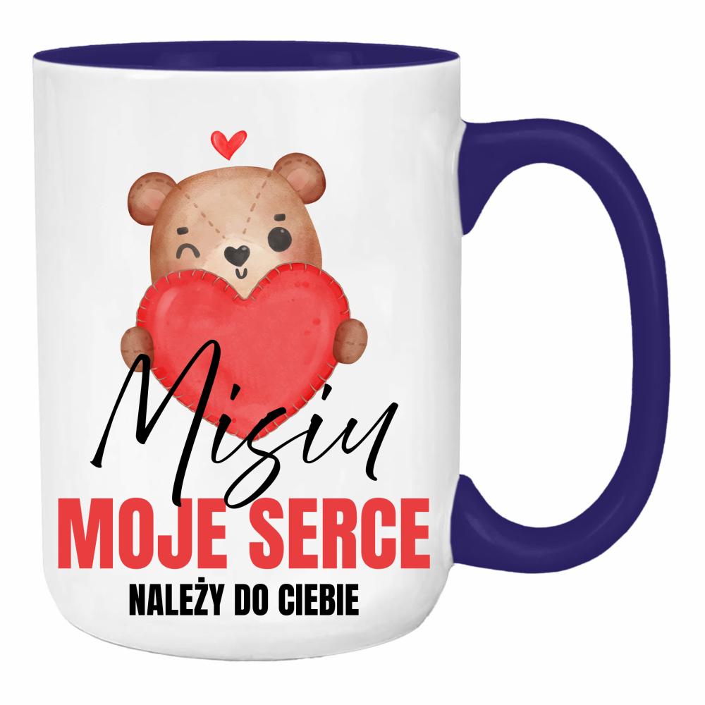Misiu – moje serce należy do Ciebie duży kubek ucho kolor kolor navy