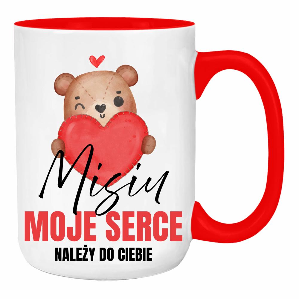 Misiu – moje serce należy do Ciebie duży kubek ucho kolor kolor red