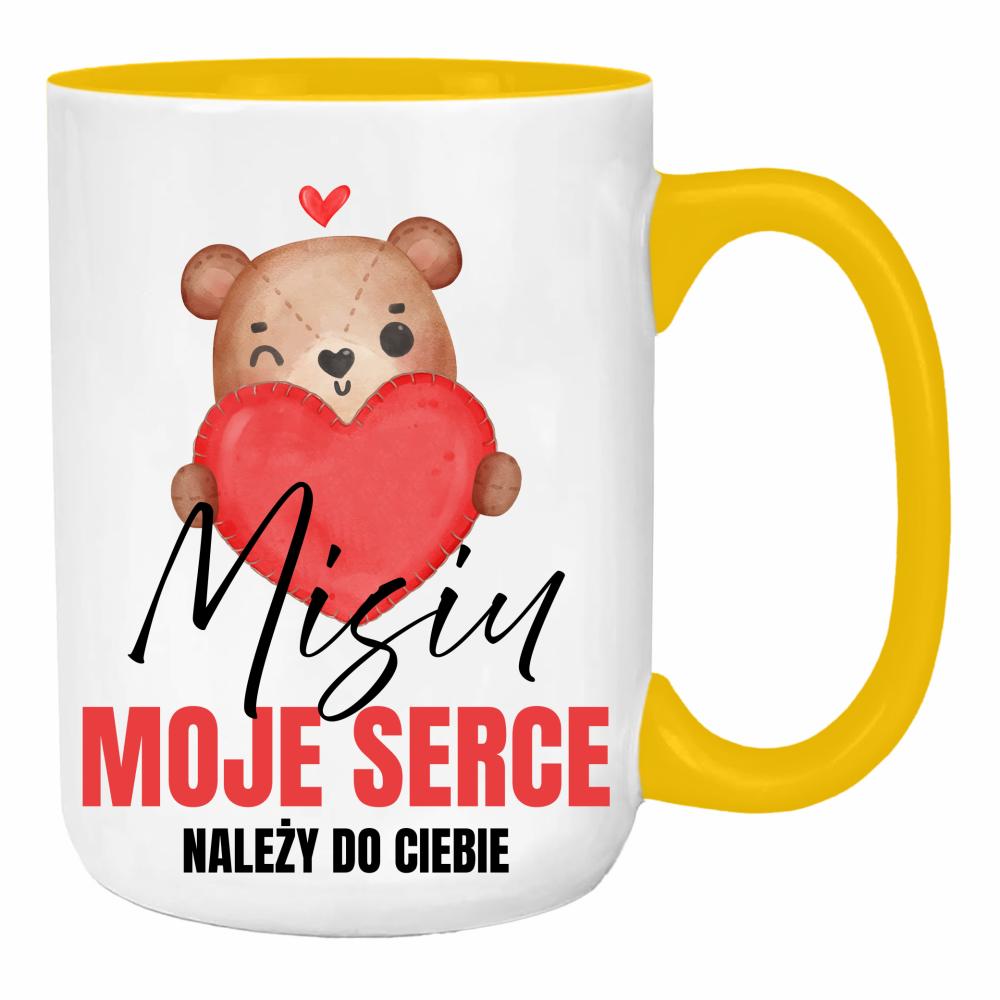 Misiu – moje serce należy do Ciebie duży kubek ucho kolor kolor żółty