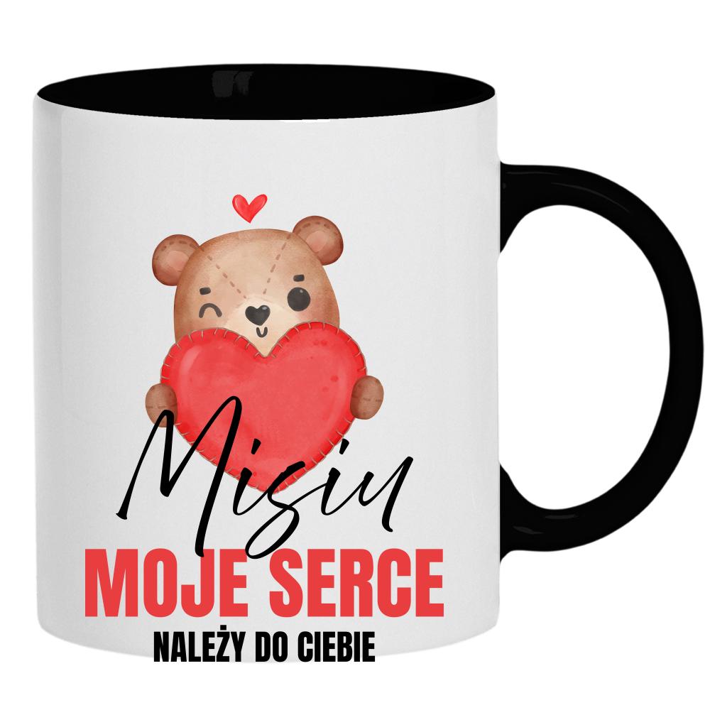 Misiu – moje serce należy do Ciebie kubek ucho kolor kolor czarnyy