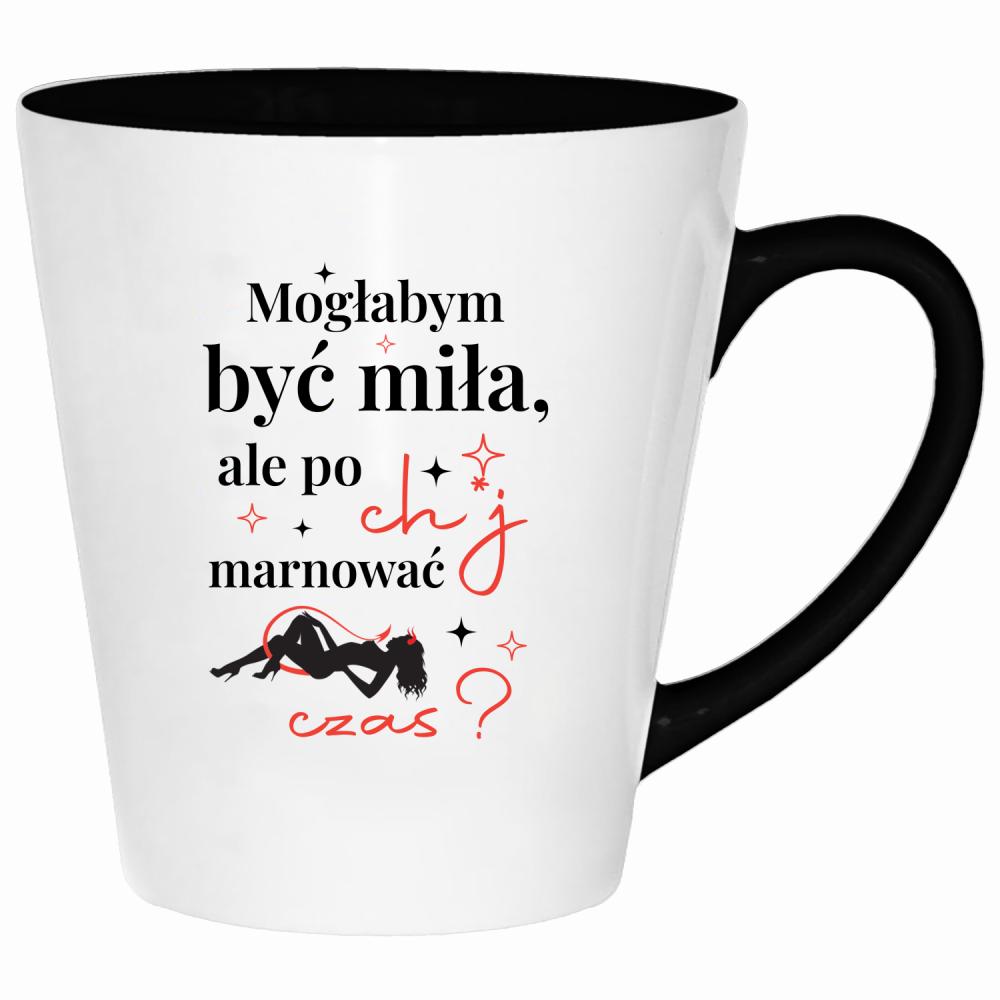 Mogłabym być miła, ale po ch*j marnować czas kubek latte kolor navy