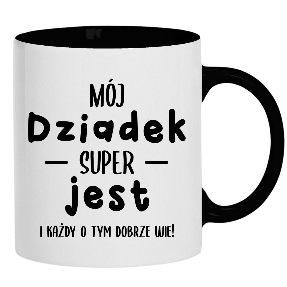 Mój Dziadek Super jest kubek ucho kolor kolor czarnyy