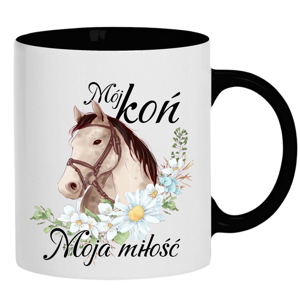 Mój koń – moja miłość kubek ucho kolor kolor czarnyy