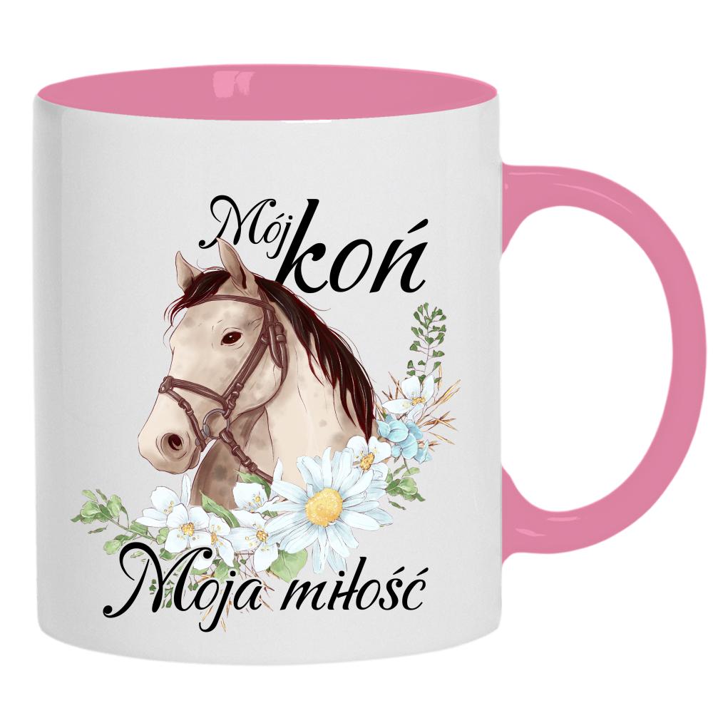 Mój koń – moja miłość kubek ucho kolor kolor różowy