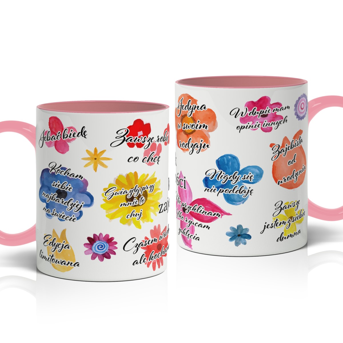 Mój kubek zaje#istości kubek ucho kolor kolor różowy