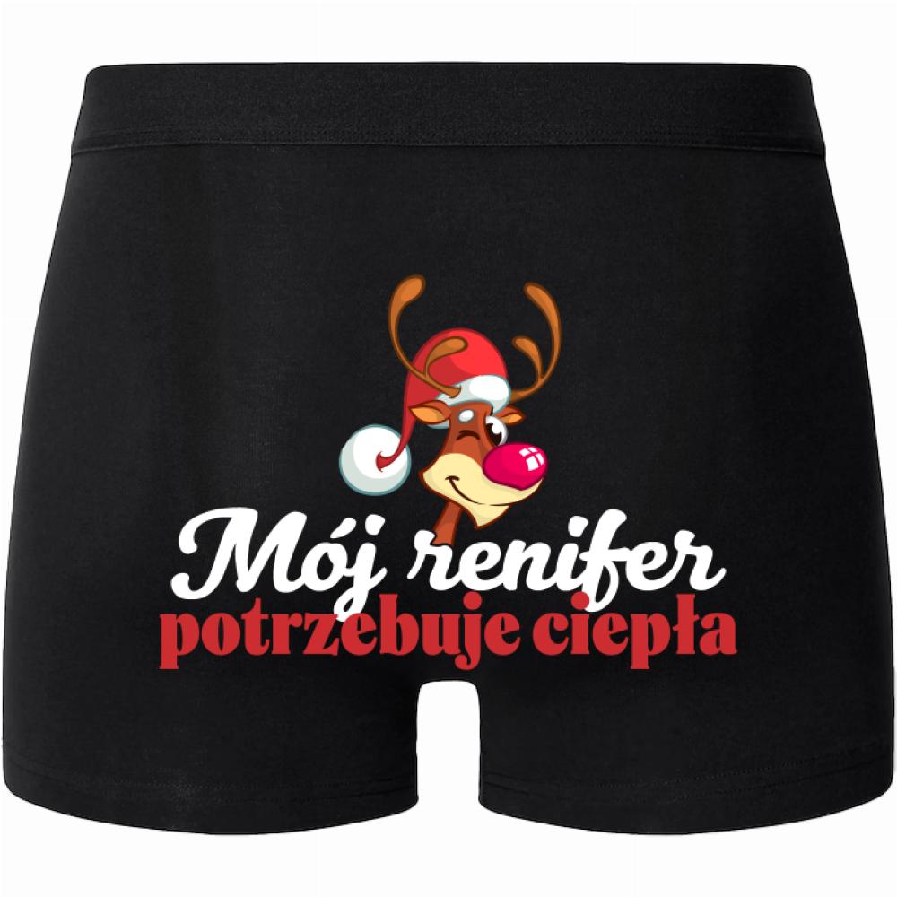 Mój renifer potrzebuje ciepła bokserki męskie