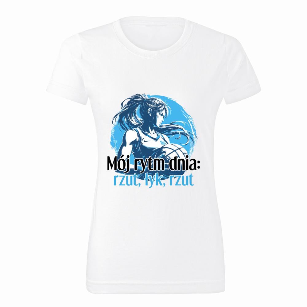 Mój rytm dnia: rzut, łyk, rzut koszulka damska