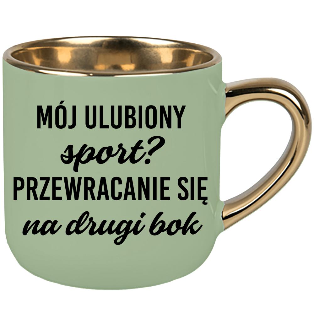 Mój ulubiony sport? Przewracanie się drugi bok kubek elegant duży kolor zielony 2