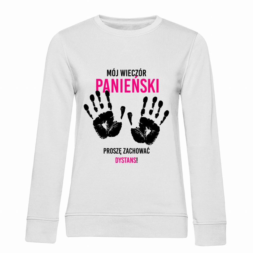 Mój wieczór panieński proszę zachować dystans bluza damska bez kaptura