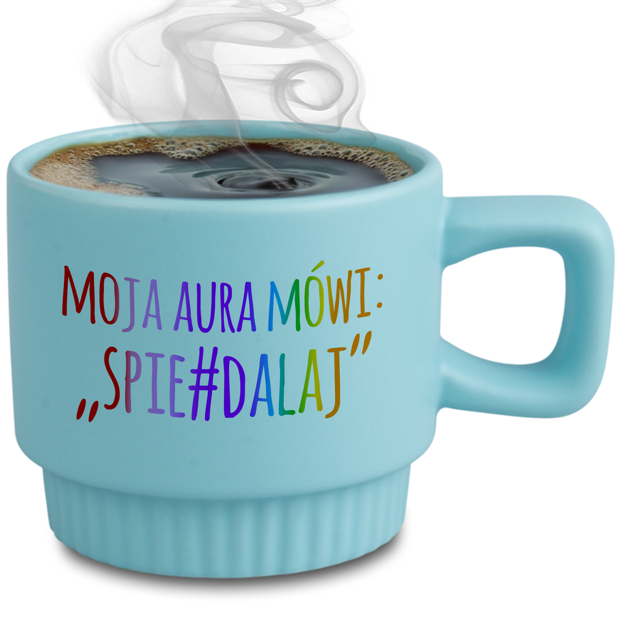MOJA AURA MÓWI: SPIE#DALAJ kubek ryflowany niebieski