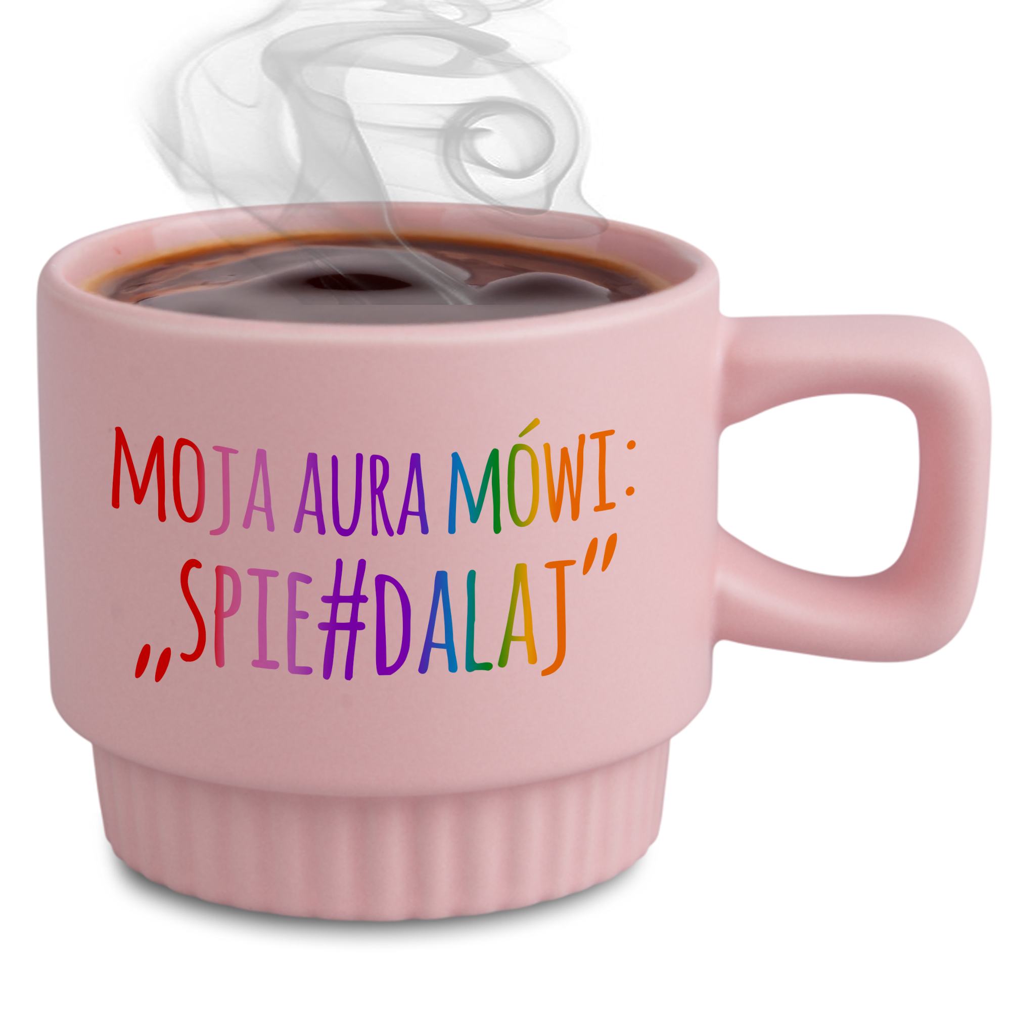 MOJA AURA MÓWI: SPIE#DALAJ kubek ryflowany różowy kolor różowy matowy