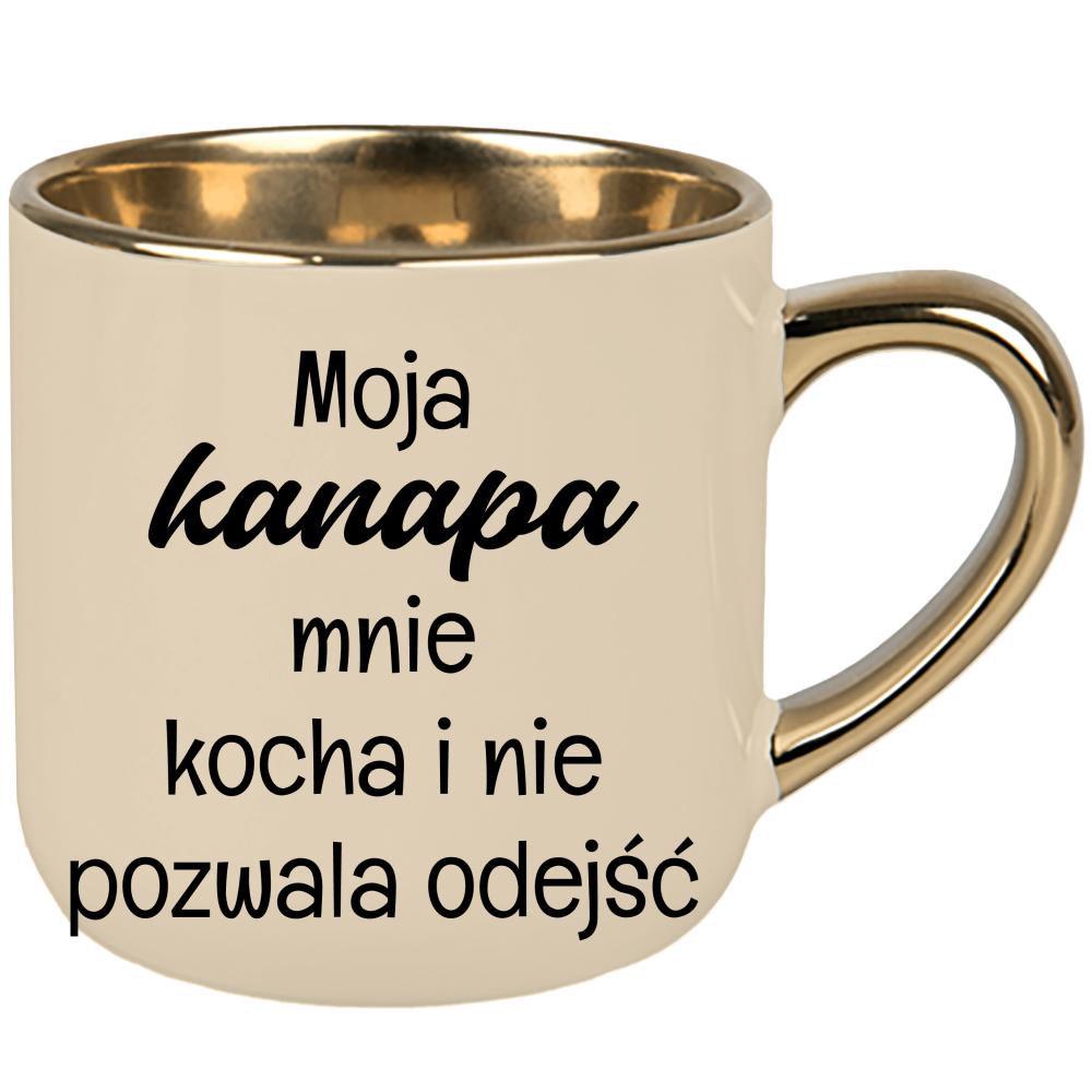 Moja kanapa mnie kocha i nie pozwala odejść kubek elegant duży kolor kremowy