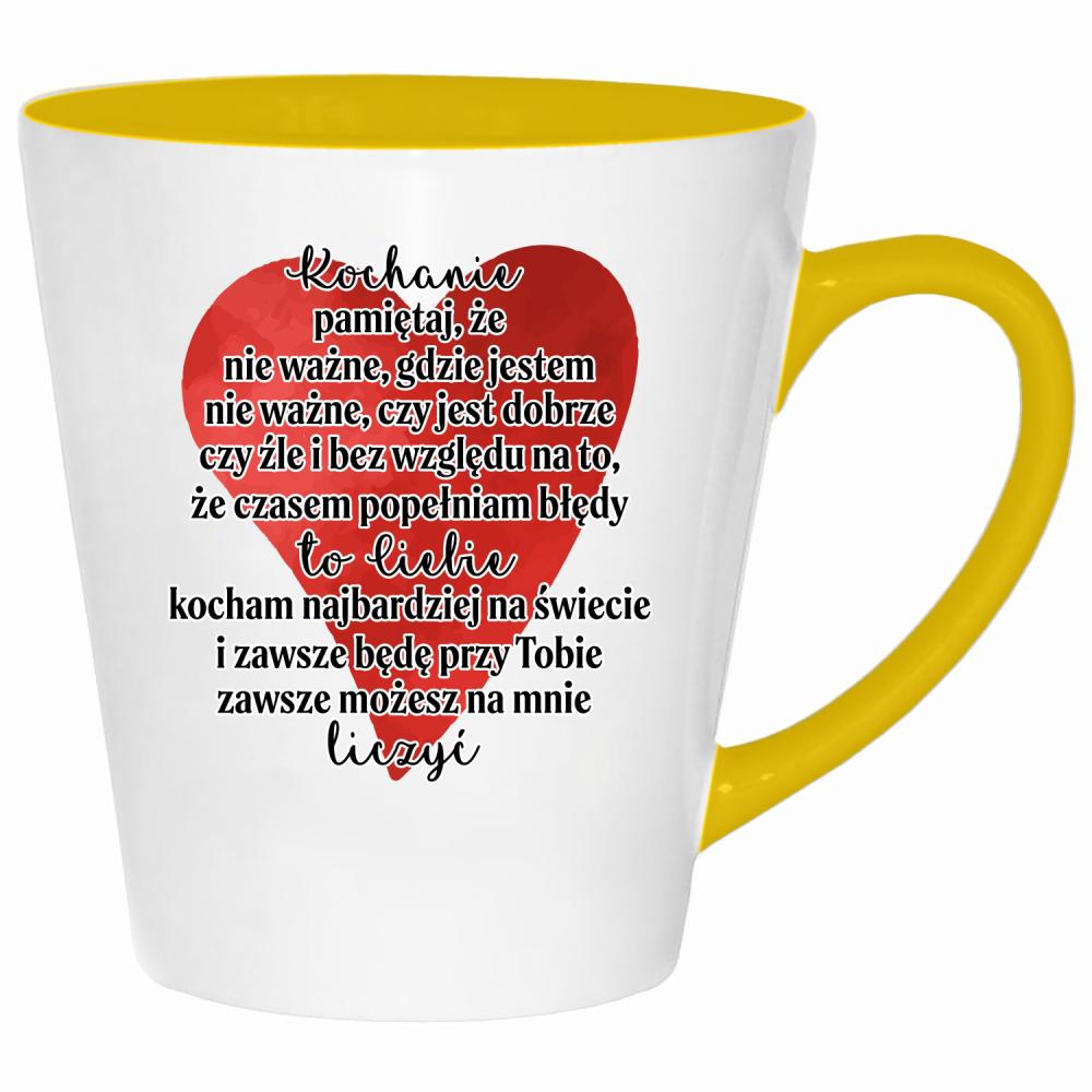 Moja kobieta jest gorętsza niż moja kawa kubek latte kolor żółtyy