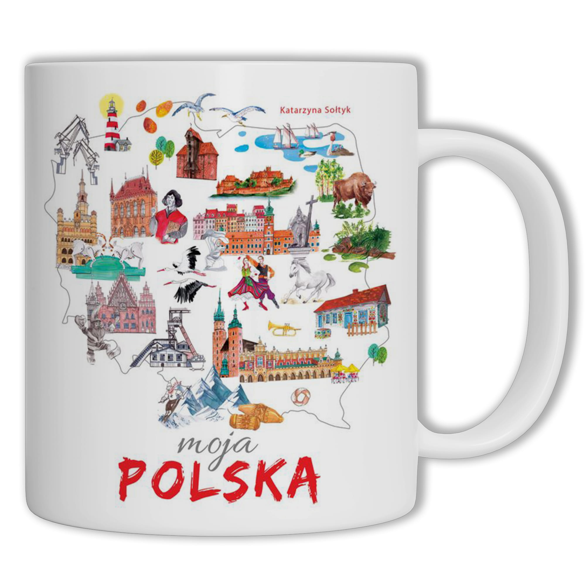 Moja Polska kubek ucho kolor kolor biały
