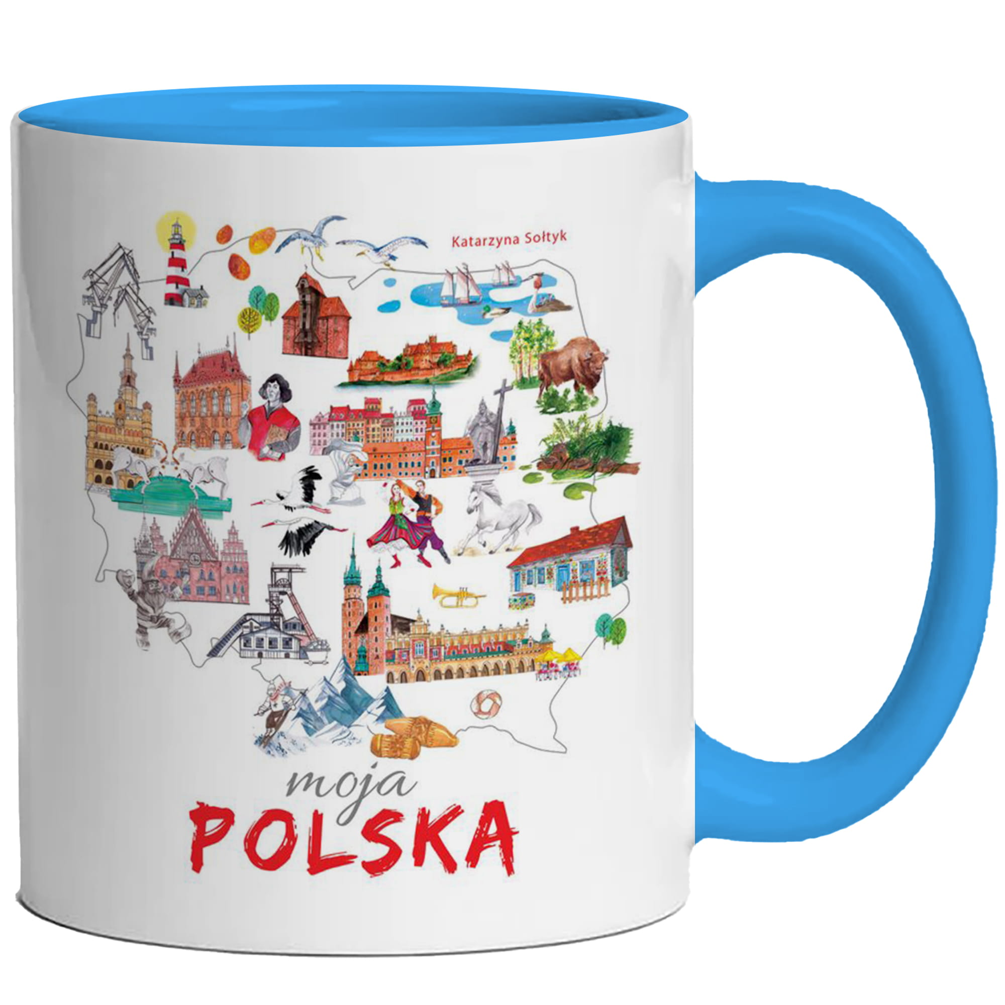 Moja Polska kubek ucho kolor kolor jasnoniebieski