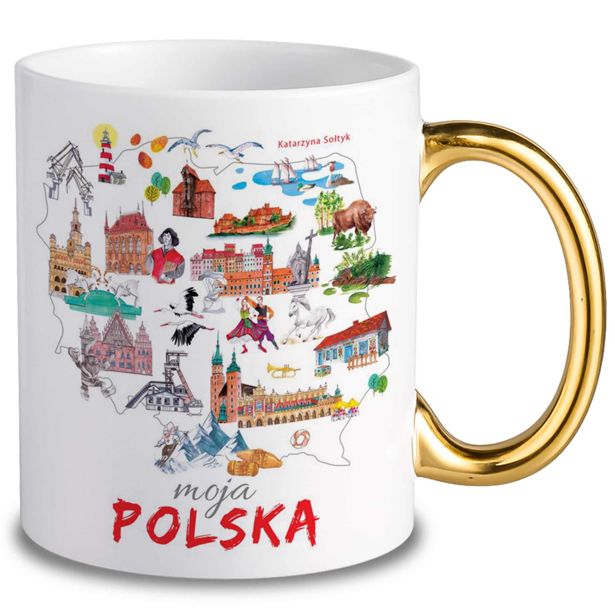 Moja Polska kubek ucho złote