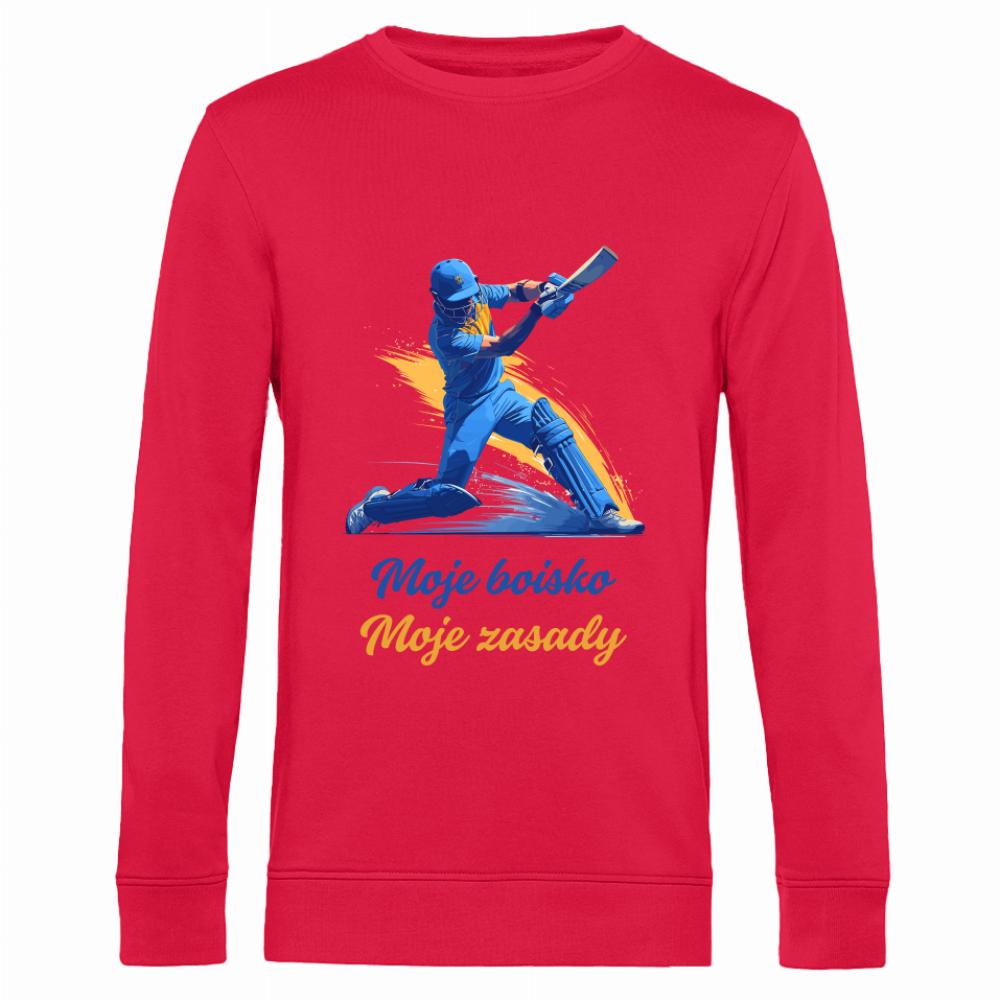 Moje boisko, moje zasady bluza męska bez kaptura kolor czerwony