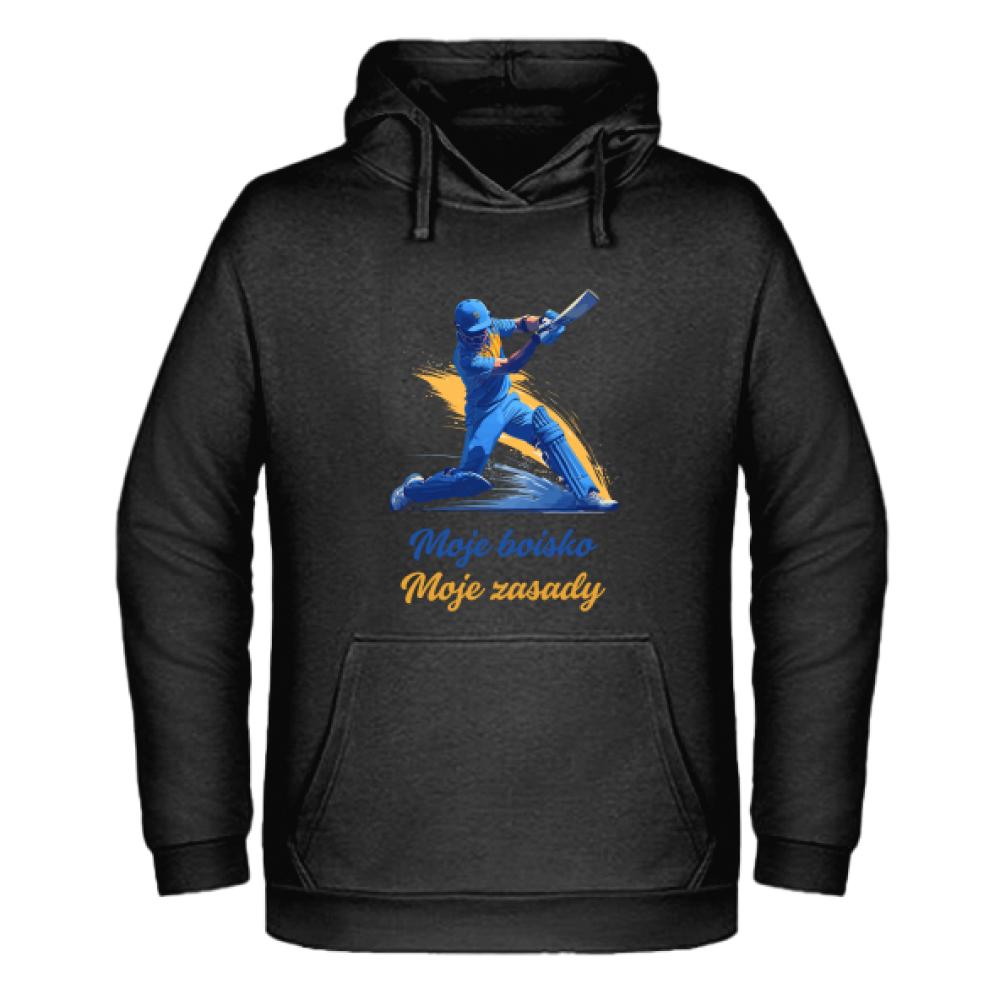 Moje boisko, moje zasady bluza męska z kapturem kolor navy