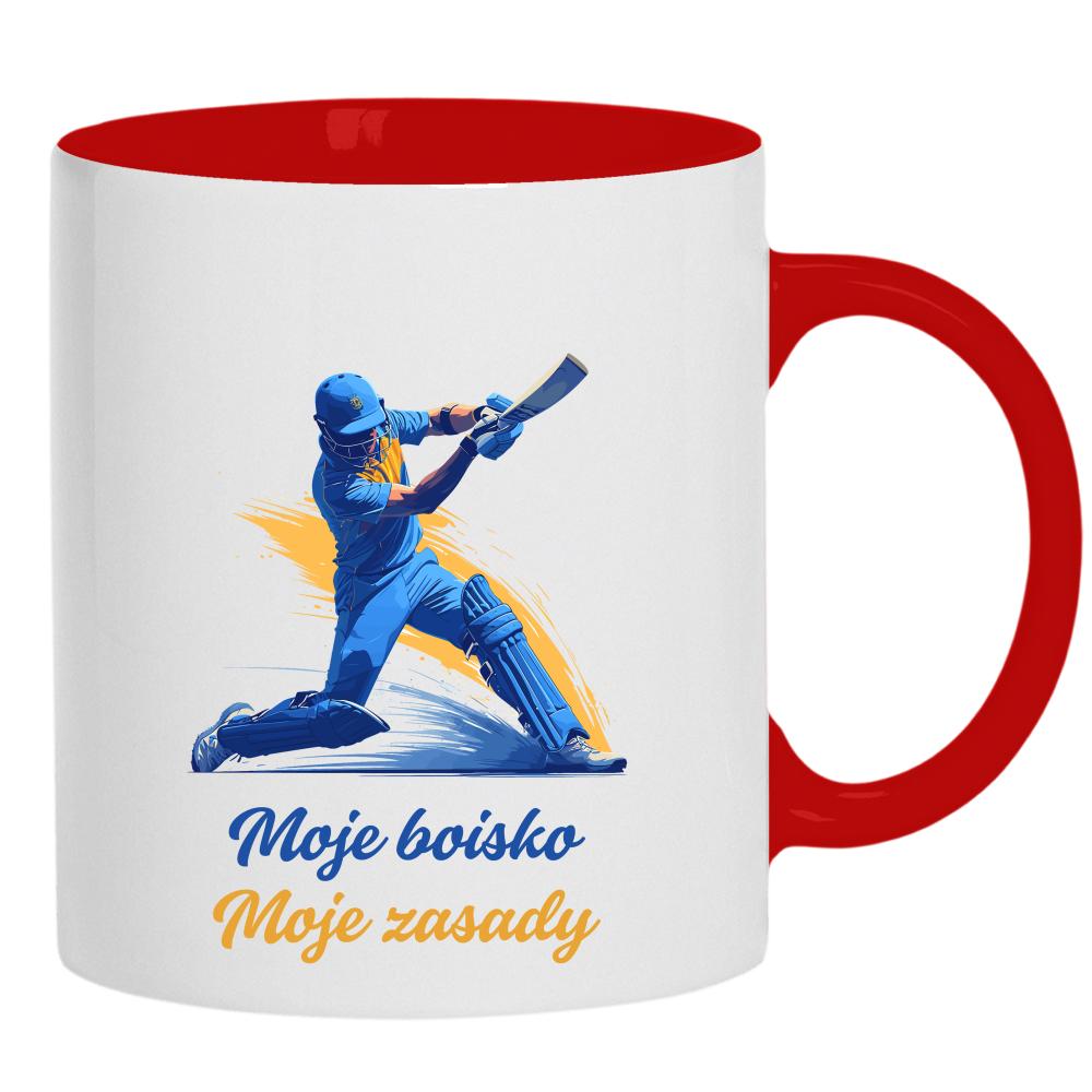 Moje boisko, moje zasady kubek ucho kolor kolor czerwony latte