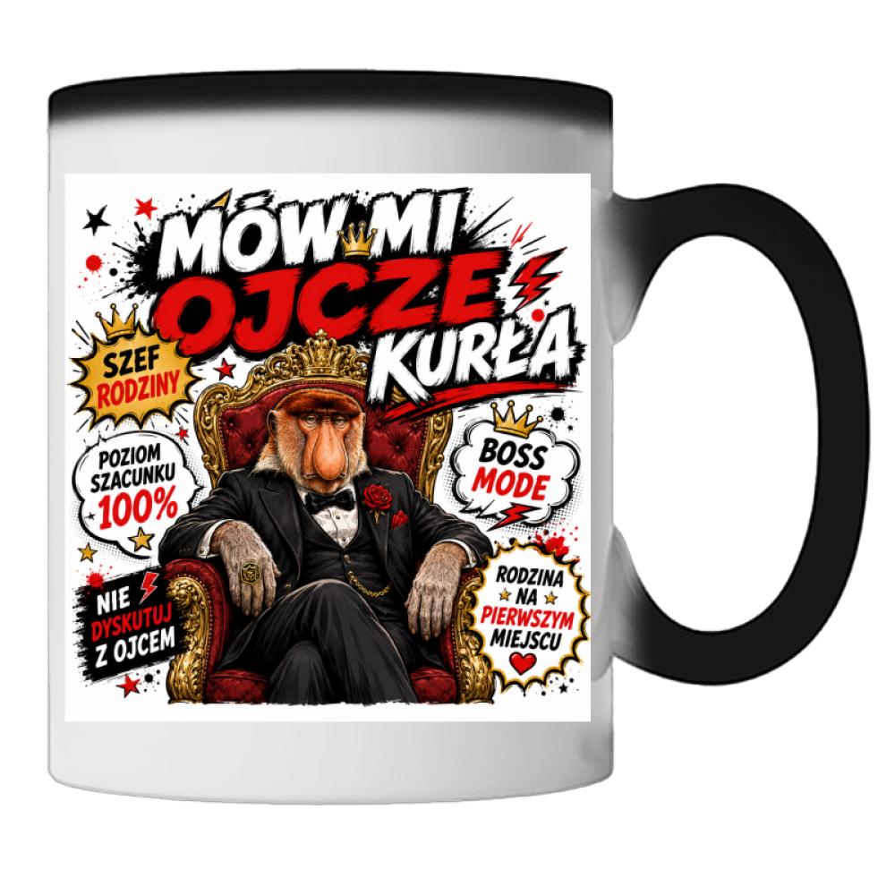 Mów mi ojcze, kurła kubek magiczny kolor serce niebieski