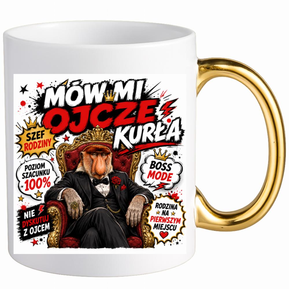 Mów mi ojcze, kurła kubek ucho złote kolor zielony
