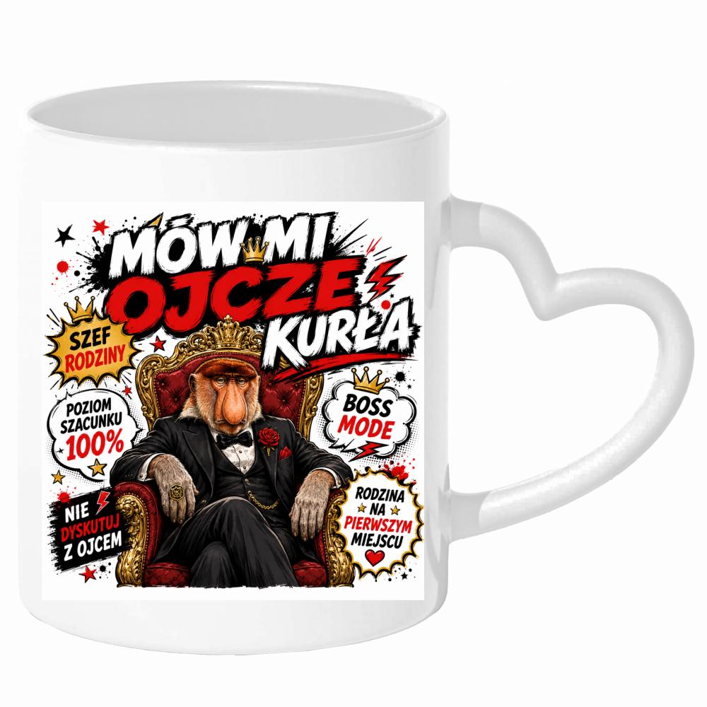 Mów mi ojcze, kurła kubek uchwyt serce kolor czarnyy