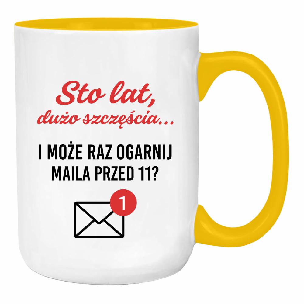 Może raz ogarnij maila przed 11 duży kubek ucho kolor kolor żółty