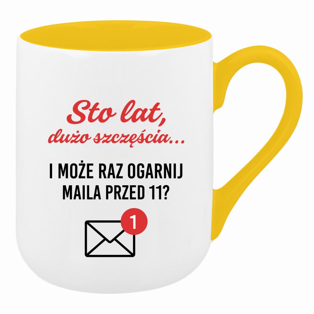 Może raz ogarnij maila przed 11 kubek coffee kolor żółty