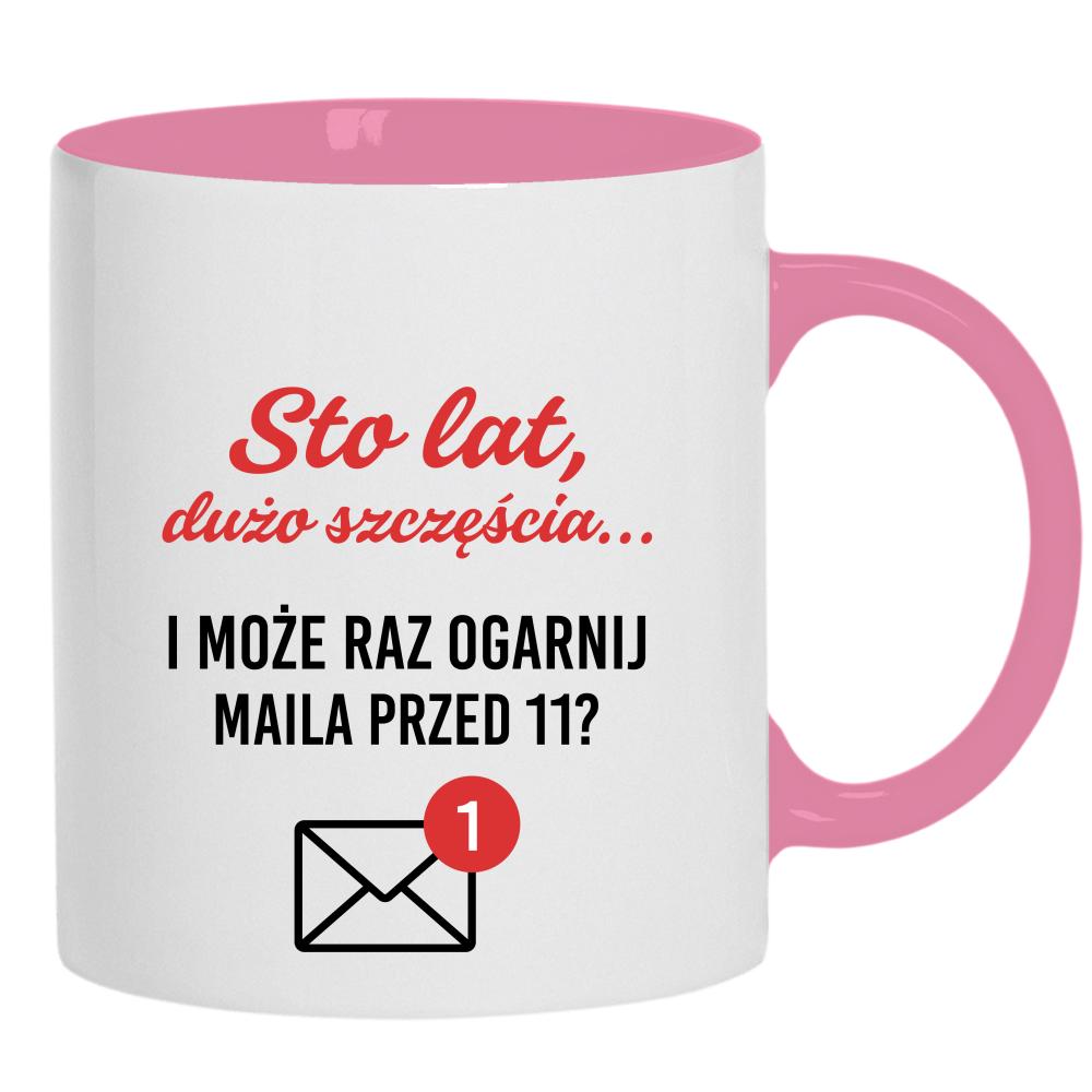 Może raz ogarnij maila przed 11 kubek ucho kolor kolor różowy