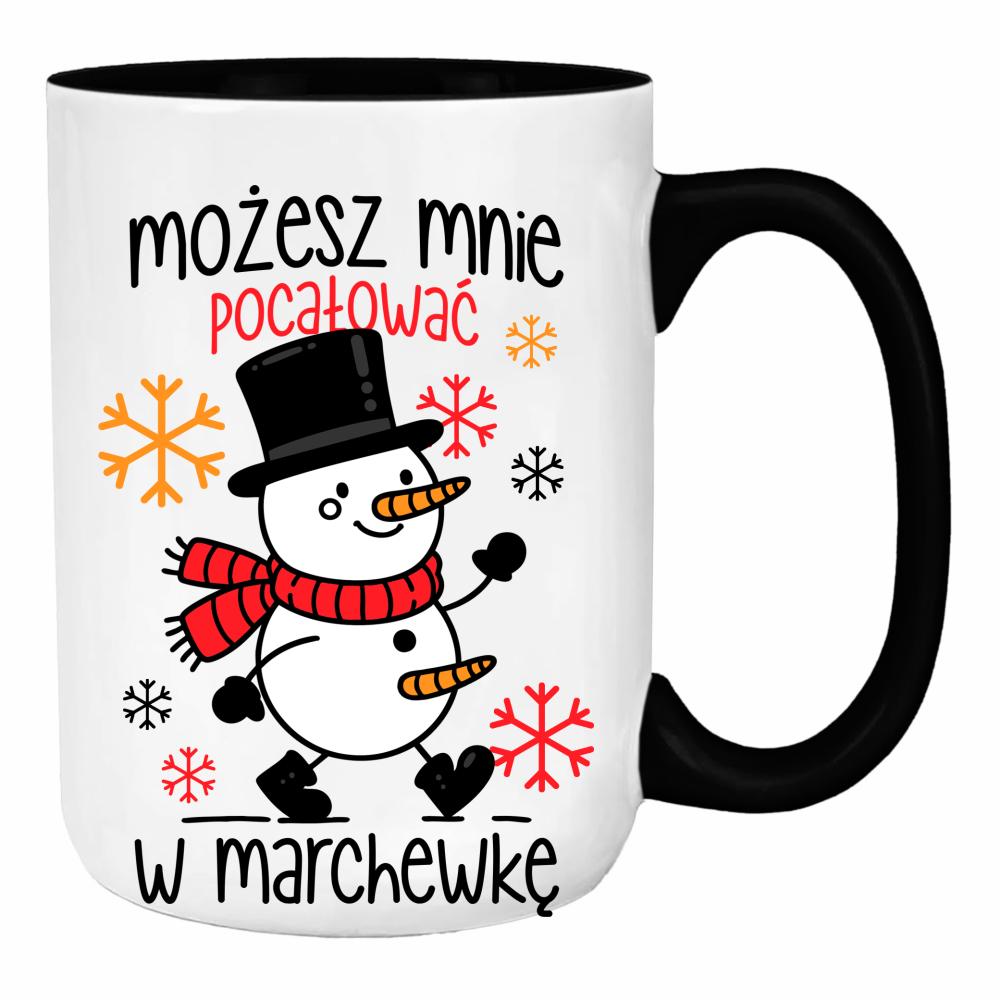 Możesz mnie pocałować w marchewkę duży kubek ucho kolor kolor jasnoniebieski