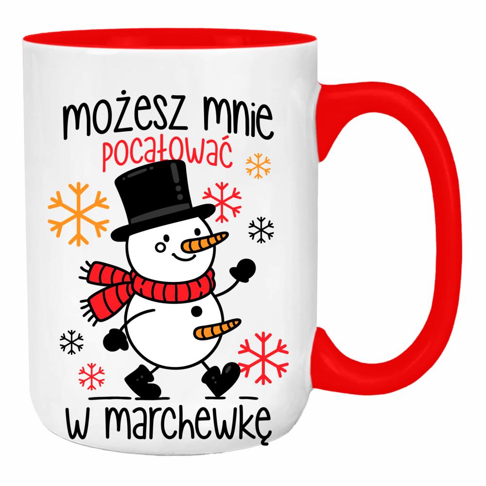 Możesz mnie pocałować w marchewkę duży kubek ucho kolor kolor red